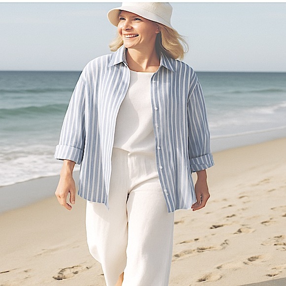 Nantucket calling? Gorgeous H&M Shirt, XXL, 100% Linen, Oversized, NWT - Picture 16 of 16